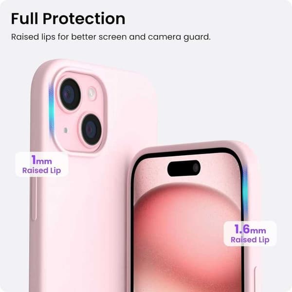 Gummibelagt Stöttåligt Skal iPhone 15 - Rosa