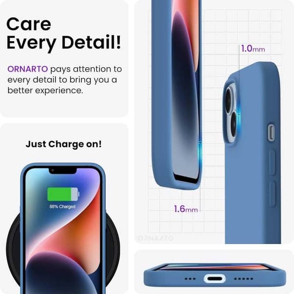 Kuminen iskunkestävä kotelo iPhone 14 - Sininen