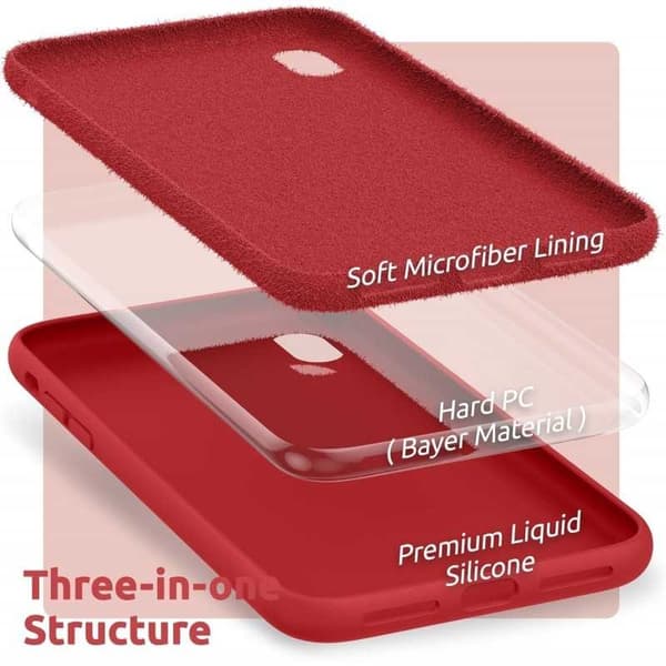 Gummibelagt stødsikker etui iPhone XR - RØD