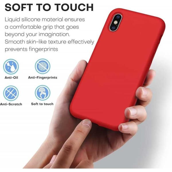 Gummibelagt Stöttåligt Skal iPhone XS Max - Röd