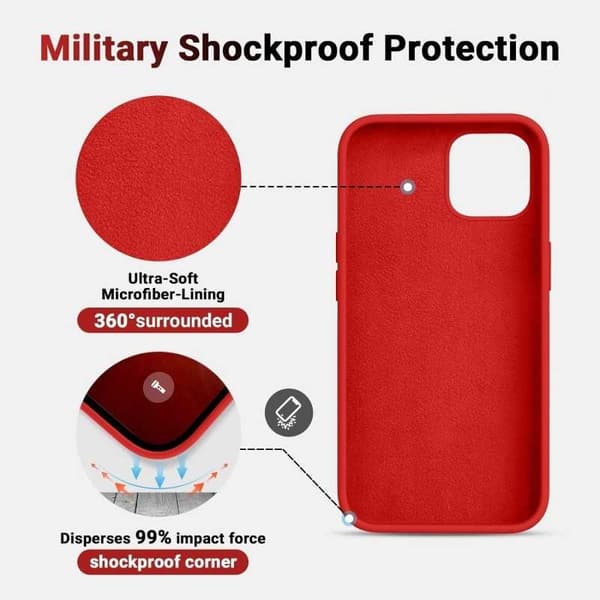 Gummibelagt stødsikker etui iPhone 13 Pro - RØD