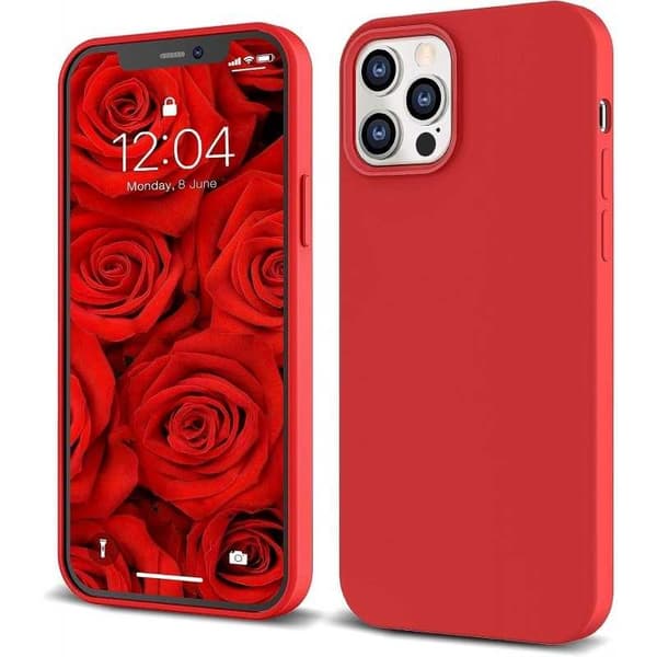 Gummibelagt stødsikker etui iPhone 13 Pro - RØD