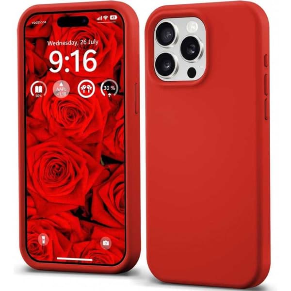 Gummibelagt stødsikker etui iPhone 14 Pro - RØD