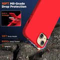 Miniatyrbillede 5 af 6: Gummibelagt stødsikker etui iPhone 15 - RØD