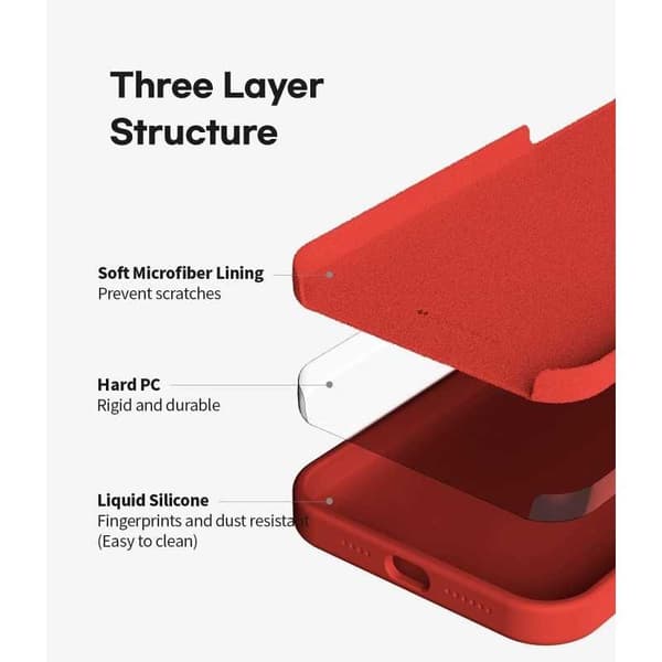 Gummibelagt stødsikker etui iPhone 13 Mini - RØD
