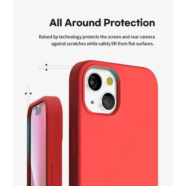 Gummibelagt stødsikker etui iPhone 13 Mini - RØD