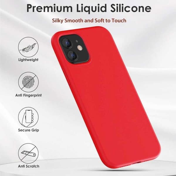 Kuminen iskunkestävä kotelo iPhone 12 Mini - PUNAINEN