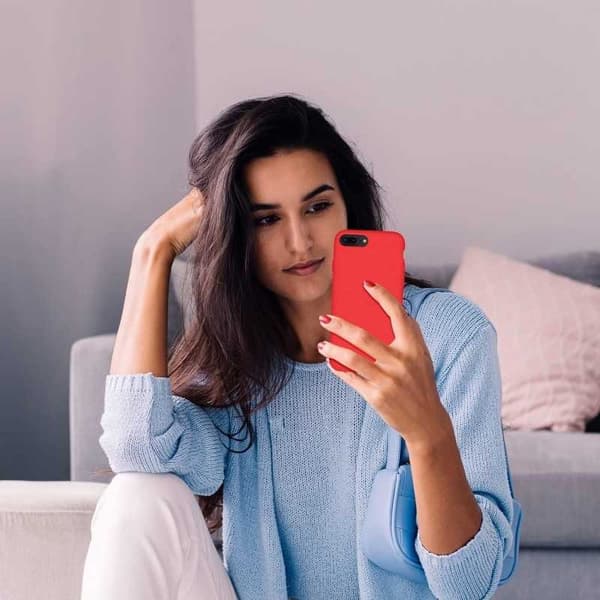 Gummibelagt stødsikker etui iPhone 7 Plus / 8 Plus - RØD