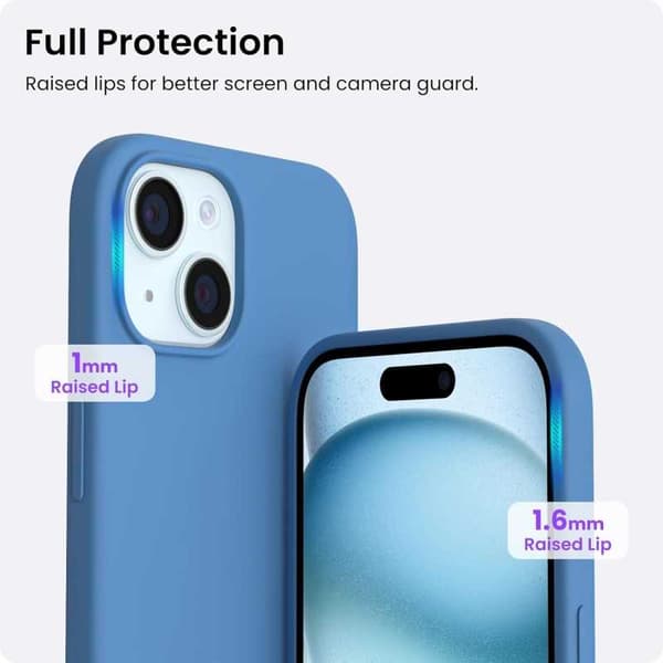 Gummibelagt stødsikker etui iPhone 15 Plus - Blå