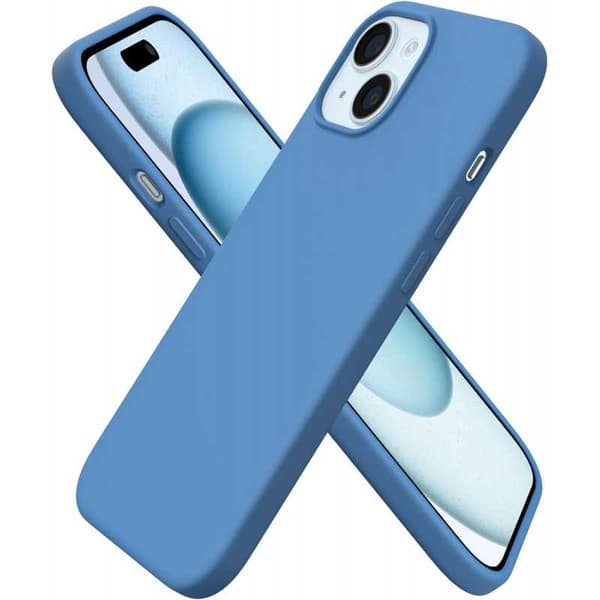 Gummibelagt stødsikker etui iPhone 15 Plus - Blå