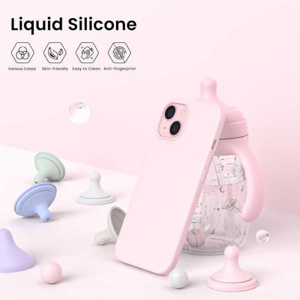 Gummibelagt stødsikker etui iPhone 15 Plus - Pink