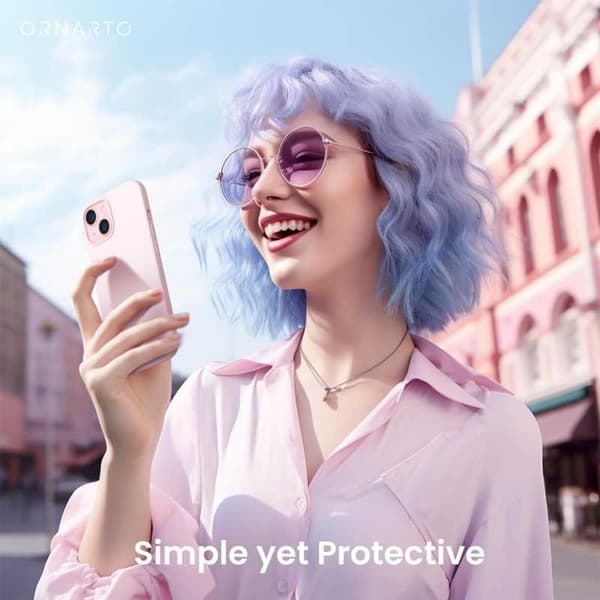 Gummibelagt stødsikker etui iPhone 15 Plus - Pink