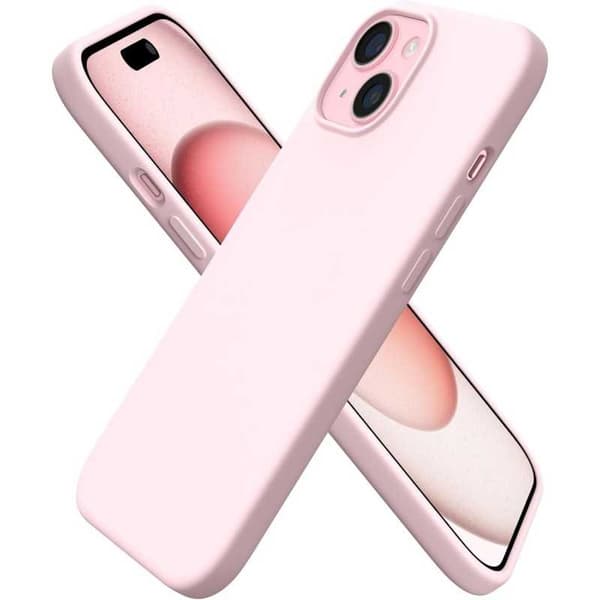 Gummibelagt stødsikker etui iPhone 15 Plus - Pink