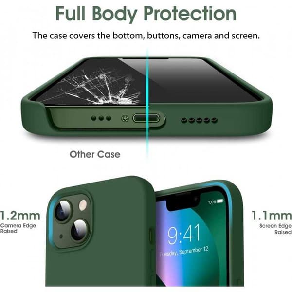 Gummibelagt stødsikker etui iPhone 15 Plus- Grøn