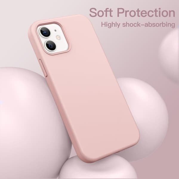 Gummibelagt stødsikker etui iPhone 12 / 12 Pro - Pink