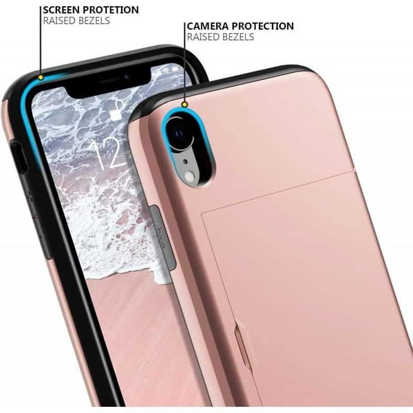 iPhone XR Iskunkestävä kansikorttikotelo StreetWise - Rose Gold