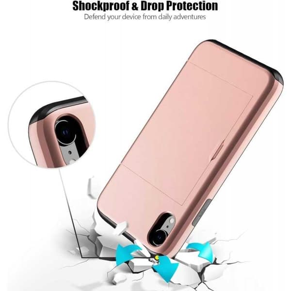 iPhone XR Iskunkestävä kansikorttikotelo StreetWise - Rose Gold