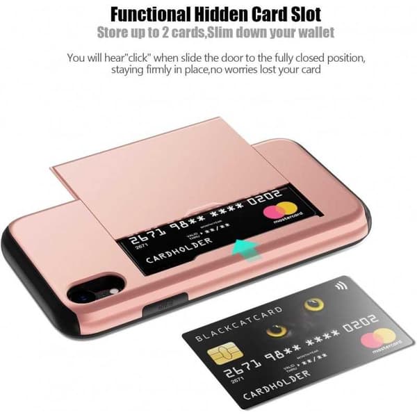 iPhone X / XS Iskunkestävä kansikorttikotelo StreetWise - Rose Gold