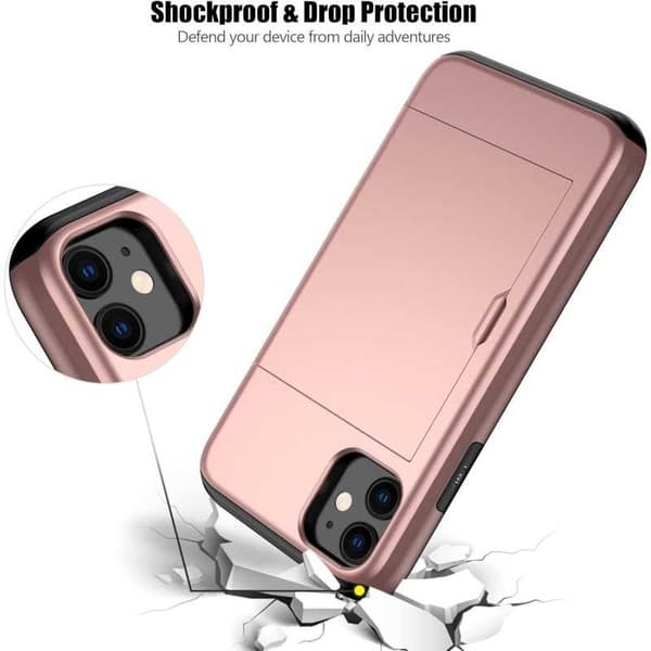 iPhone 11 Stöttåligt Skal Kortfack StreetWise - Roseguld