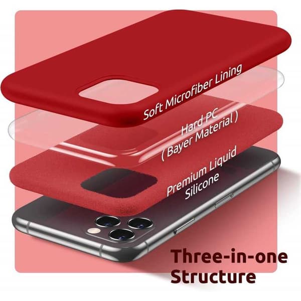 Gummibelagt stødsikker etui iPhone 11 Pro - RØD