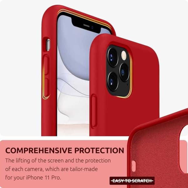 Gummibelagt stødsikker etui iPhone 11 Pro - RØD