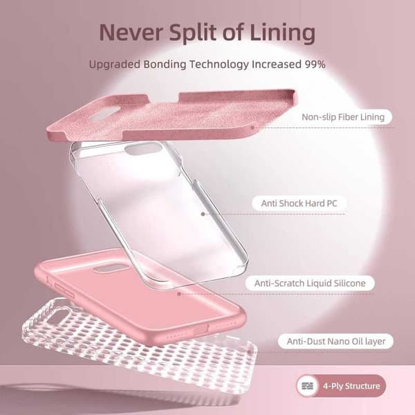 Gummibelagt stødsikker etui iPhone 7 / 8 / SE2 / SE3 - Pink