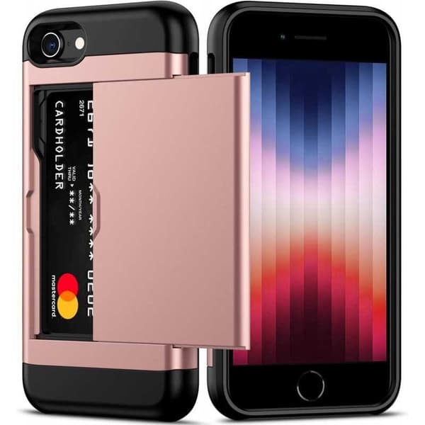iPhone 7 / 8 / SE2 / SE3 Stöttåligt Skal Kortfack StreetWise - Roseguld