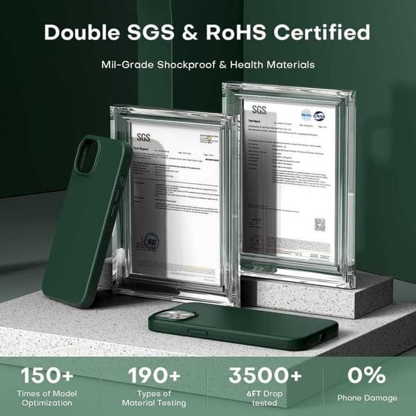Gummibelagt stødsikker etui iPhone 12 Mini- Grøn