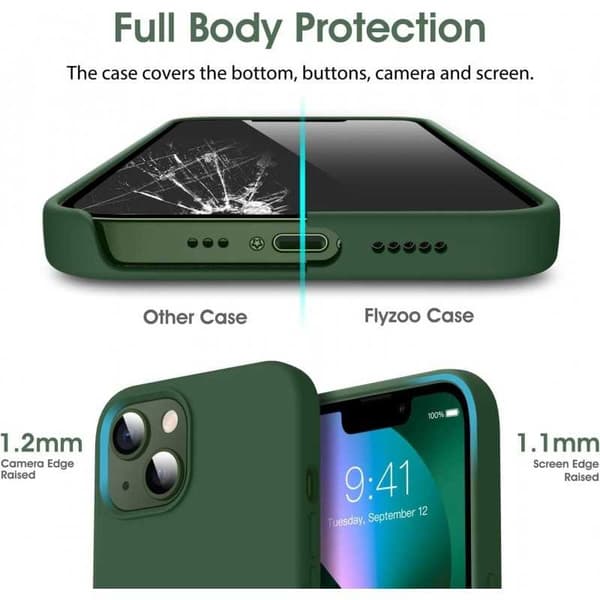 Gummibelagt stødsikker etui iPhone 13- Grøn