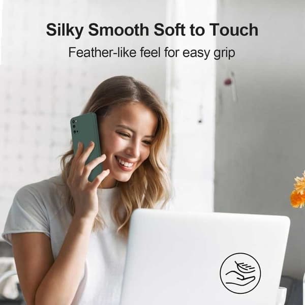 Samsung S20 Plus Gummibelagd Mattgrönt Skal Kameraskydd Liquid - Grön