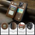 Miniatyrbillede 8 af 9: CaseMe Shockproof Cover Kortholder Stander 4-rums iPhone 14 Brun