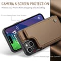 Miniatyrbillede 2 af 9: CaseMe Shockproof Cover Kortholder Stander 4-rums iPhone 14 Brun