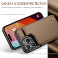 Miniatyrbillede 2 af 9: CaseMe Shockproof Cover Kortholder Stander 4-rums iPhone 15 Pro Max Brun