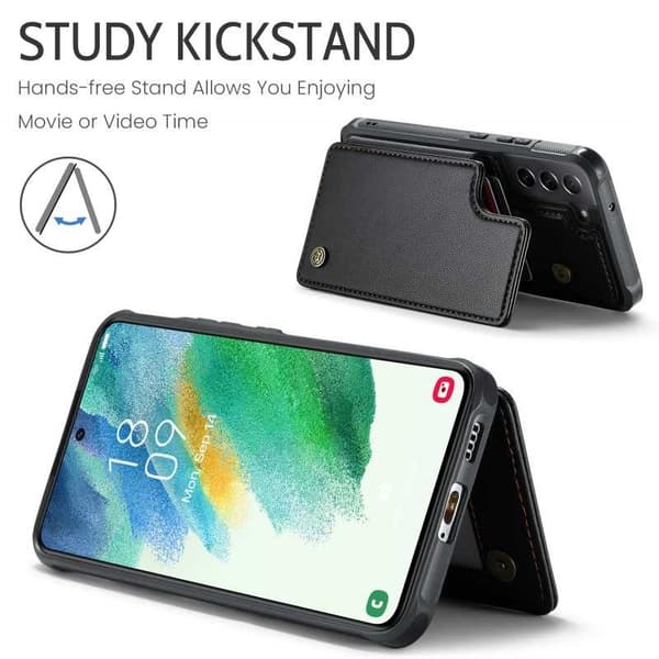 CaseMe Stöttåligt Skal Korthållare Stativ 4-Fack Samsung S21 Svart