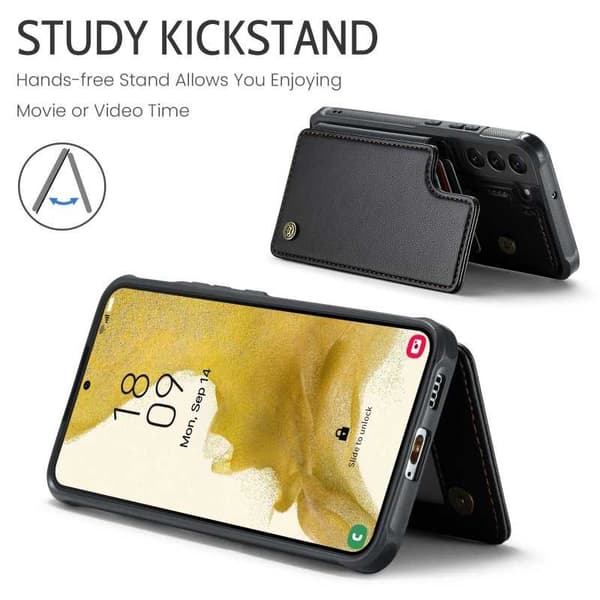 CaseMe Stöttåligt Skal Korthållare Stativ 4-Fack Samsung S22 Svart