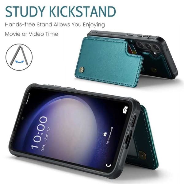 CaseMe Shockproof Cover Kortholder Stander 4-rums Samsung S23 Grön