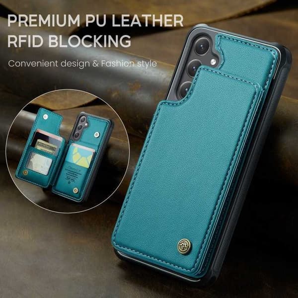 CaseMe Shockproof Cover Kortholder Stander 4-rums Samsung S23 Grön