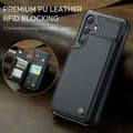 Miniatyrbillede 1 af 8: CaseMe Shockproof Cover Kortholder Stander 4-rums Samsung S23 FE Sort