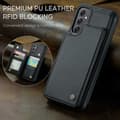 Miniatyrbillede 1 af 7: CaseMe Shockproof Cover Kortholder Stander 4-rums Samsung A34 5G Sort