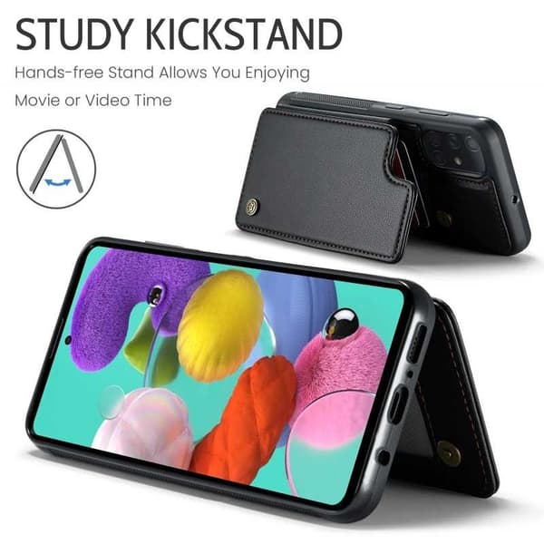CaseMe Stöttåligt Skal Korthållare Stativ 4-Fack Samsung A51 4G Svart