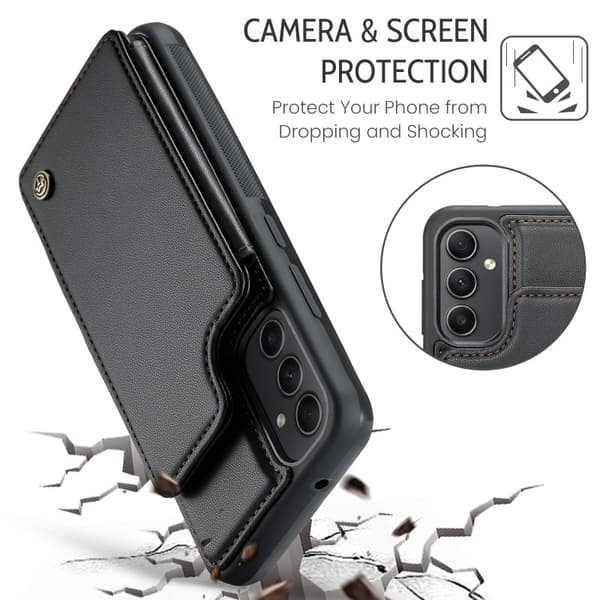 CaseMe Shockproof Cover Kortholder Stander 4-rums Samsung A54 5G Sort