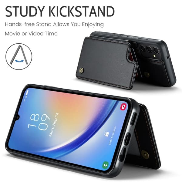 CaseMe Shockproof Cover Kortholder Stander 4-rums Samsung A54 5G Sort