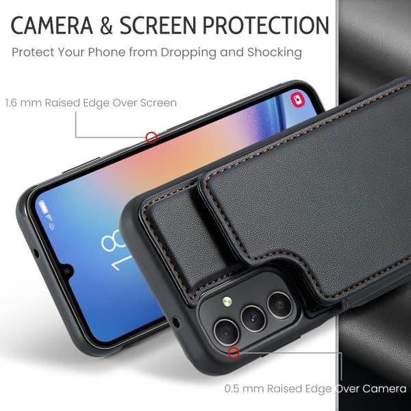 CaseMe Shockproof Cover Kortholder Stander 4-rums Samsung A54 5G Sort