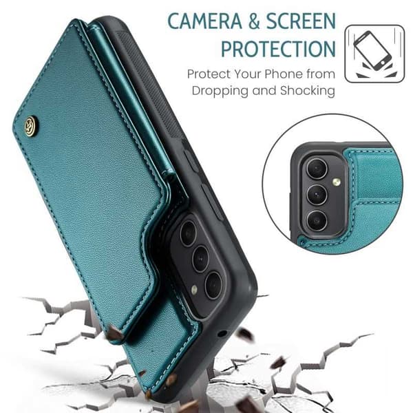 CaseMe Shockproof Cover Kortholder Stander 4-rums Samsung A54 5G Grön