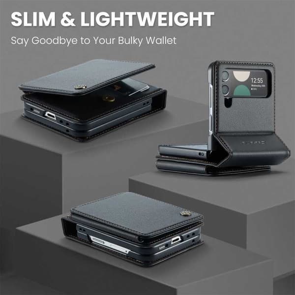 CaseMe Stöttåligt Skal Korthållare Stativ 4-Fack Samsung Z Flip 3 Svart
