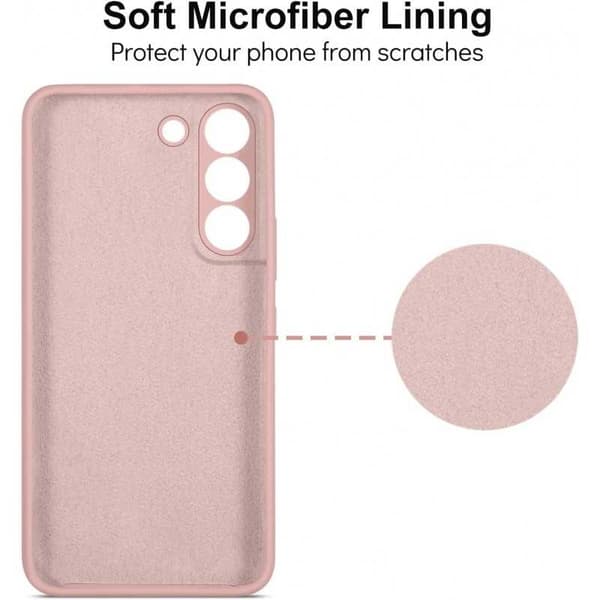 Samsung S21 Gummibelagd Mattrosa Skal Kameraskydd Liquid - Rosa