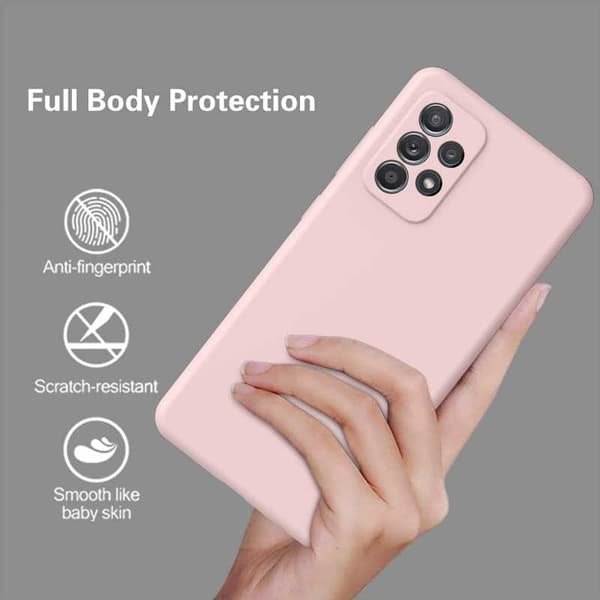 Samsung A53 5G Gummibelagd Mattrosa Skal Kameraskydd Liquid - Rosa