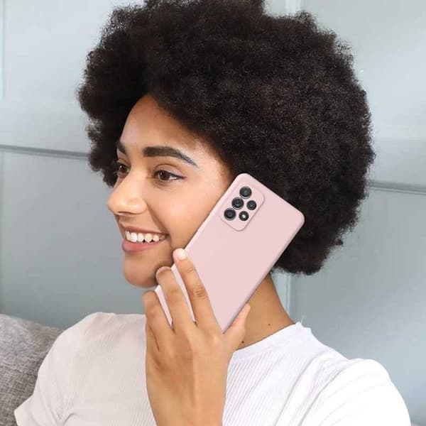 Samsung A53 5G Gummibelagd Mattrosa Skal Kameraskydd Liquid - Rosa