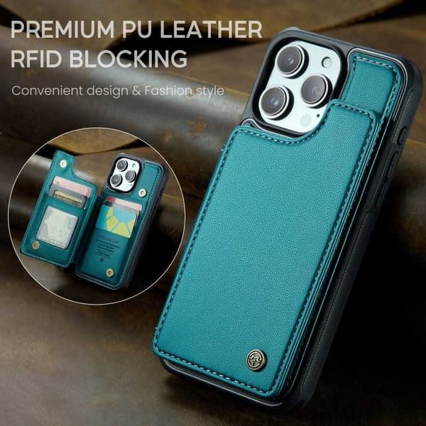 CaseMe Shockproof Cover Kortholder Stander 4-rums iPhone 11 Pro Max Grön