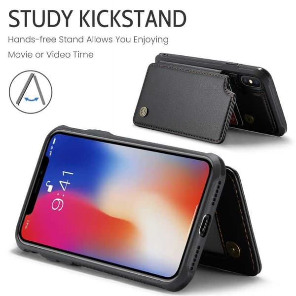 CaseMe Stöttåligt Skal Korthållare Stativ 4-Fack iPhone XS Max Svart